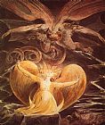 William Blake - The Great Red Dragon and the Woman Clothed with Sun painting